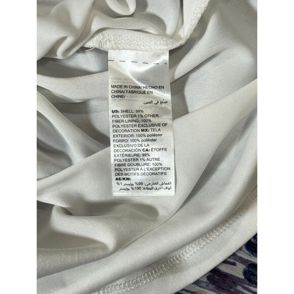 NEW White House Black Market Abstract Floral Dress Blouson Boho 6P White Purple - Picture 16 of 16